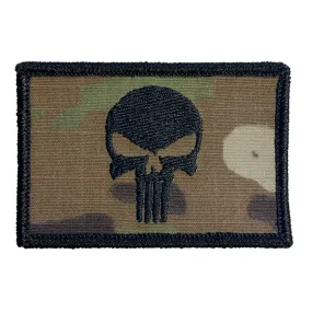 Punisher Flag Patch - Black on MultiCam