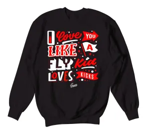 Retro 14 Lipstick Sweater - Love Kicks - Black