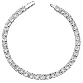 Round Cut Tennis Bracelet in White Gold