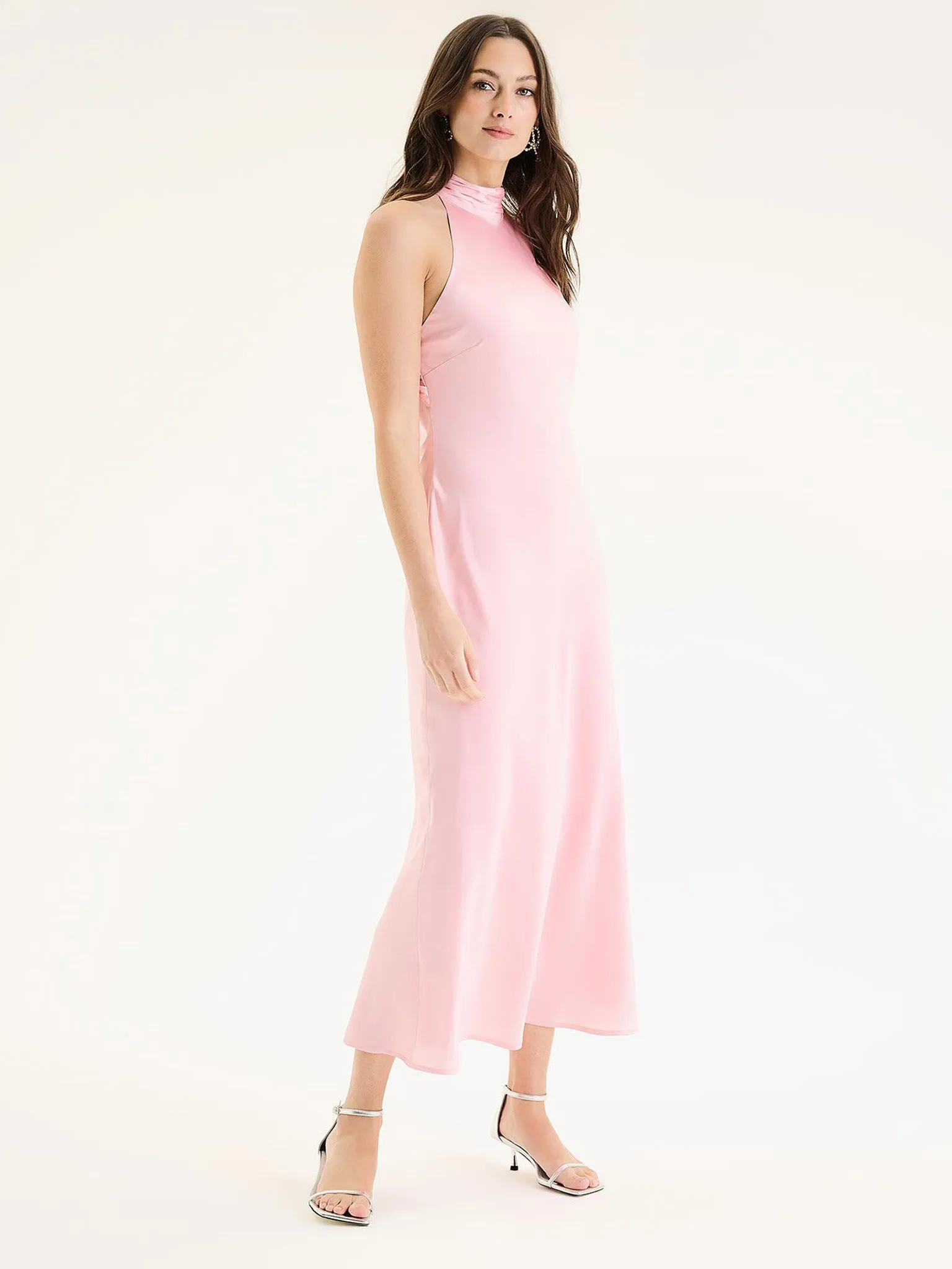 Seychelles Drape Back Detail Dress in Pink