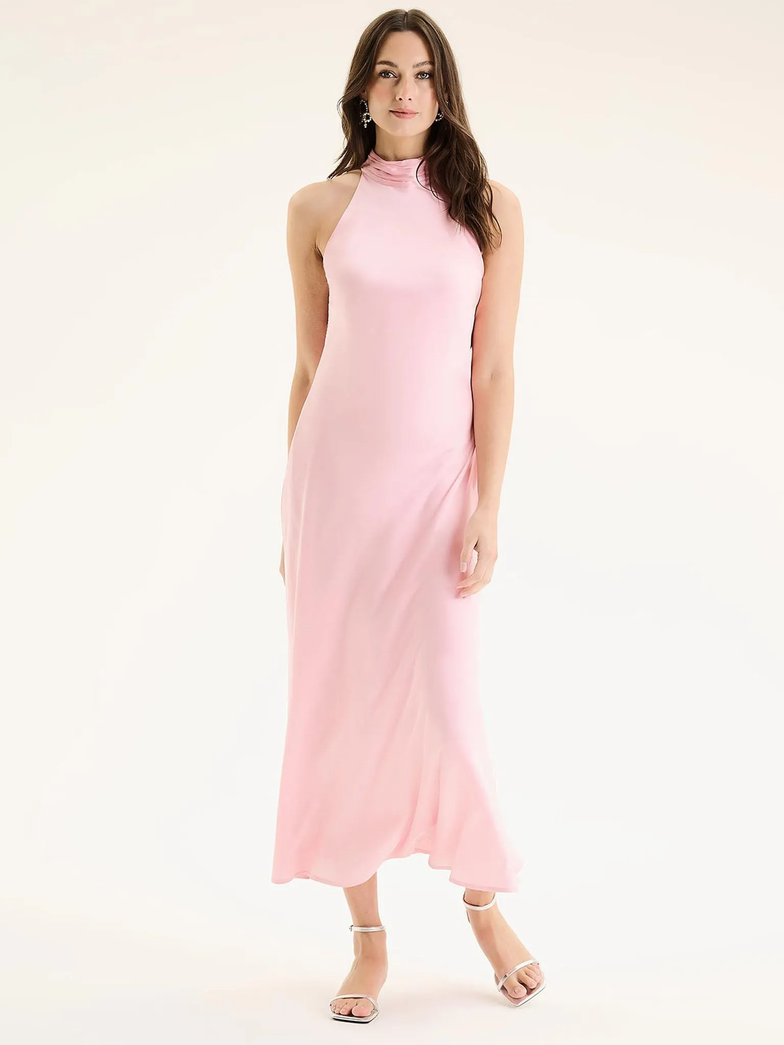 Seychelles Drape Back Detail Dress in Pink