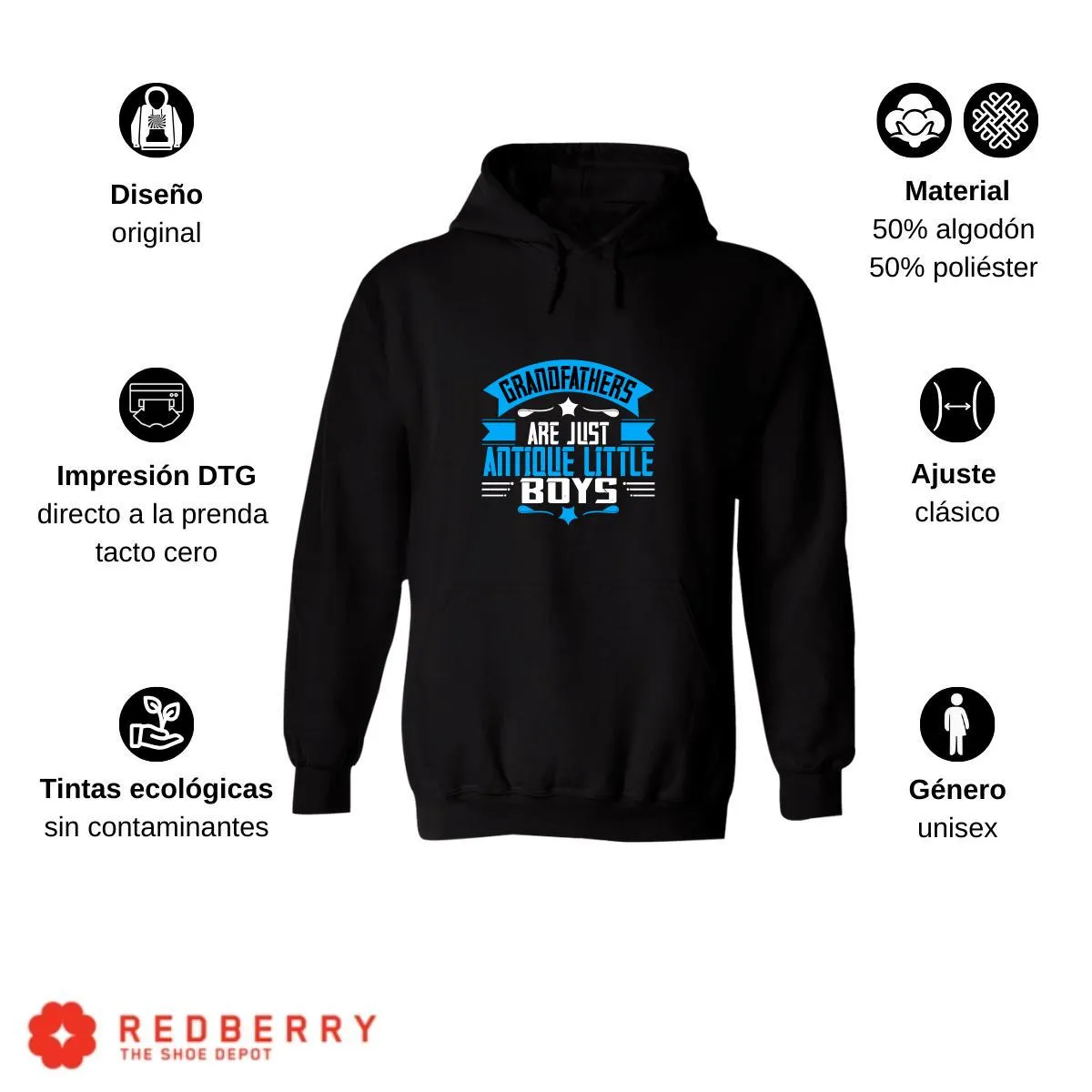 Sudadera Hombre  Hoodie Abuelo Papá Padre Hijo Hija 013