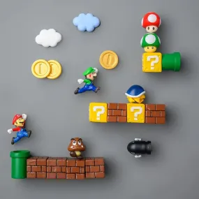 Super Mario Refrigerator Magnet Set: A Cartoon Mario Figure in a Three-Dimensional Design for Decorating Refrigerator Doors, Perfect as a Gift for Kids.