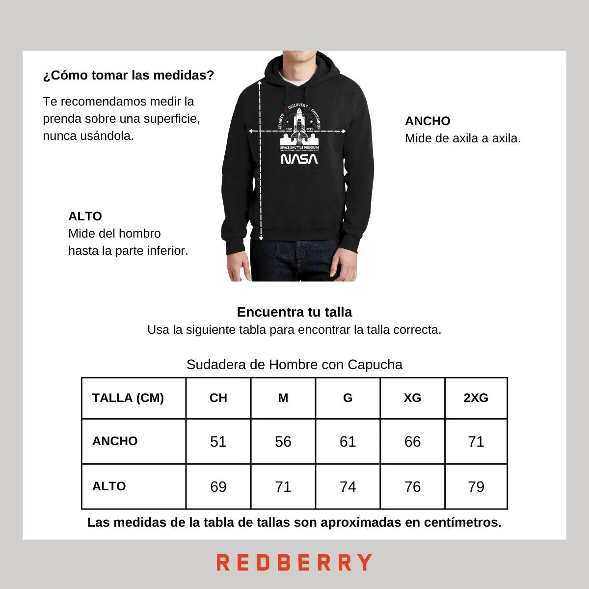 Sweater Suéter Hombre Hoodie Nasa Cohete