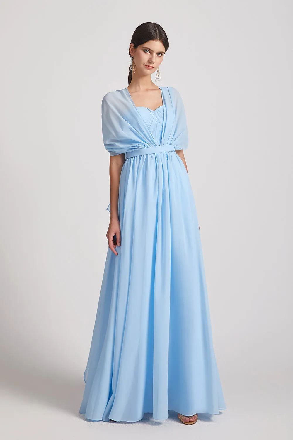 Sweetheart Long Chiffon Convertible Bridesmaid Dresses (AF0185)