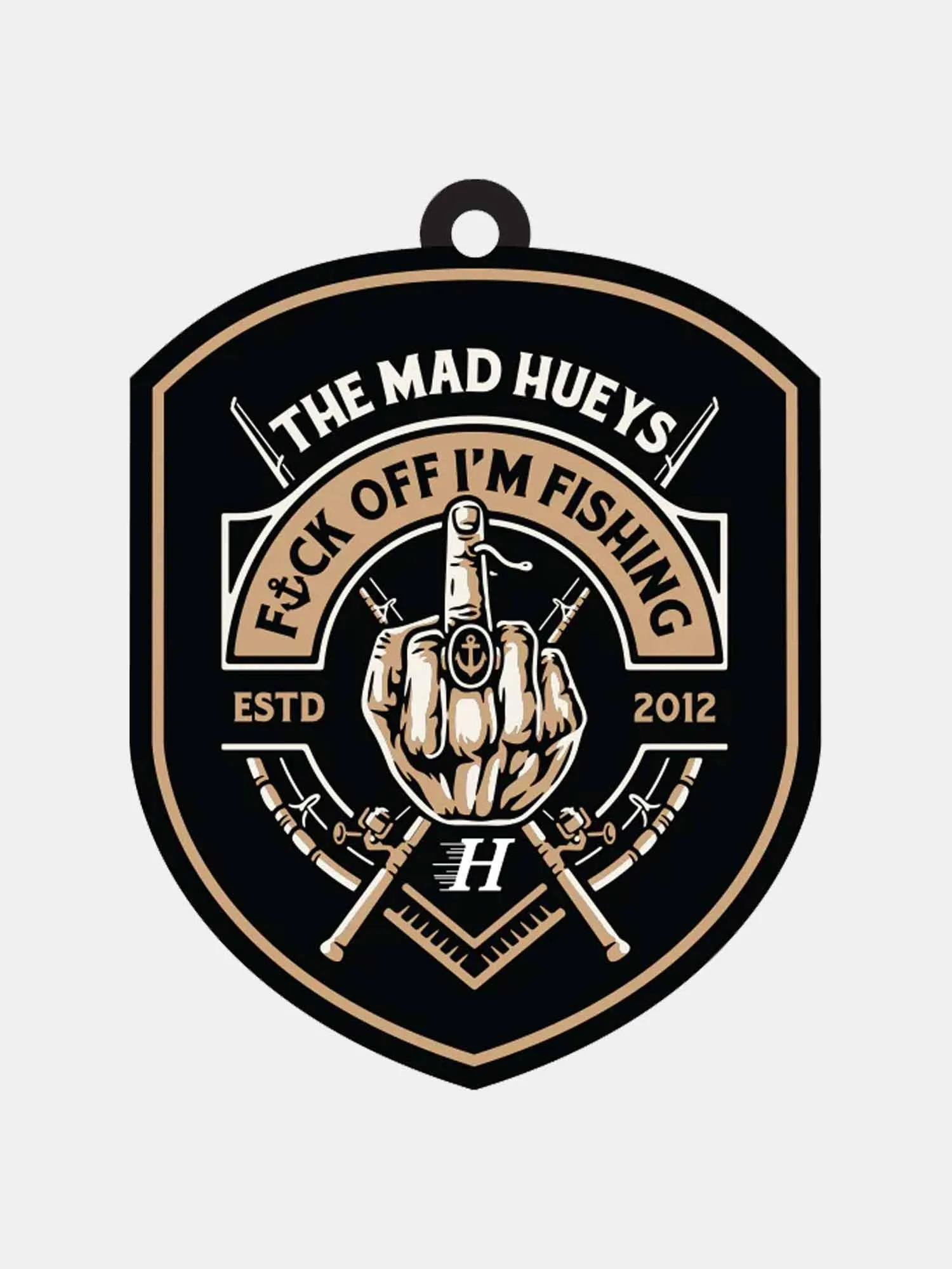 The Mad Hueys Fk Off Im Fishing Air Freshener - Black