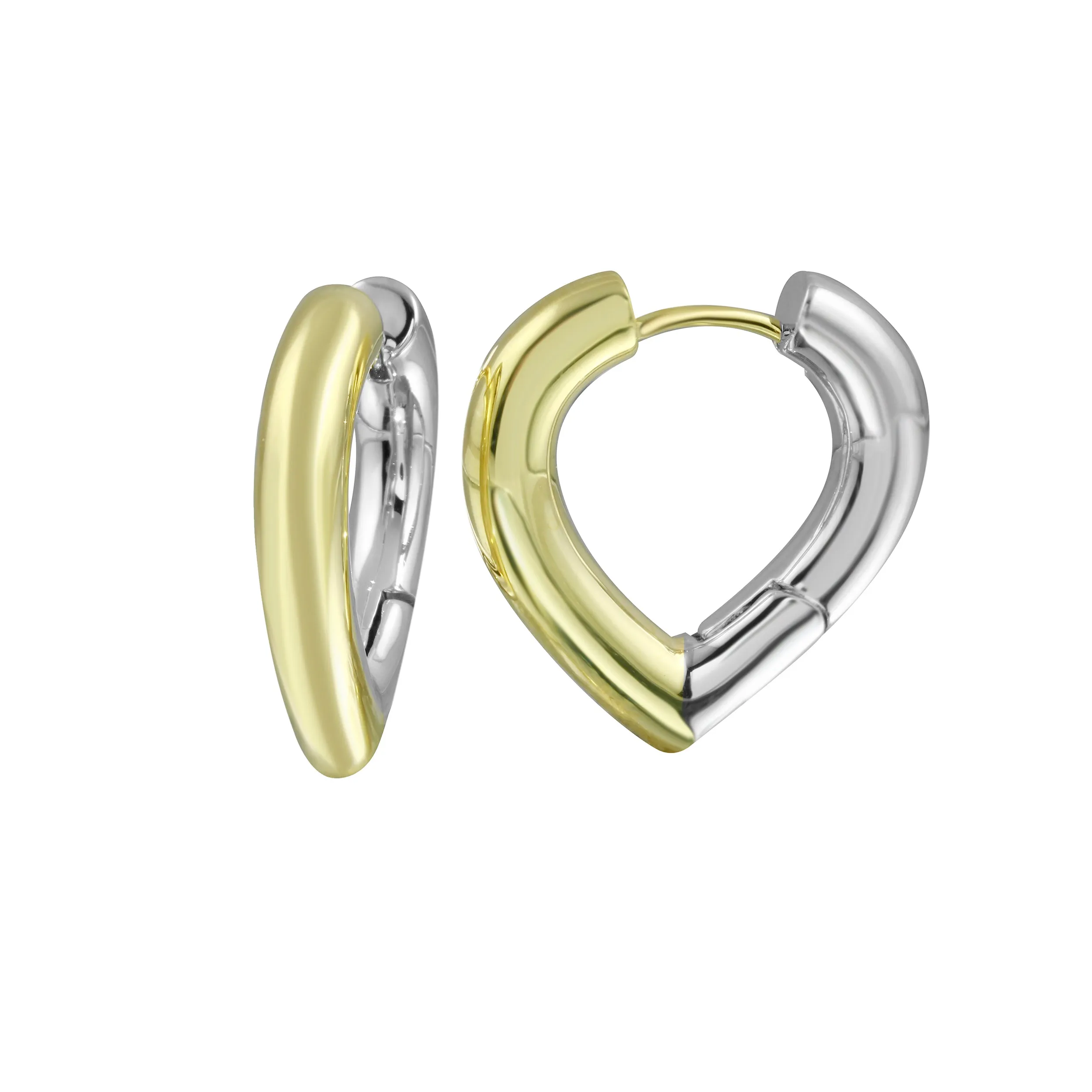 Two Tone Heart Hoops