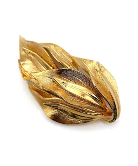 【USA輸入】 ヴィンテージ ゴールド リーフ ブローチ/Vintage Gold Leaf Brooch