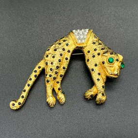 【USA輸入】ヴィンテージ チーター ビジュー ブローチ/Vintage Cheetah Bijou Brooch