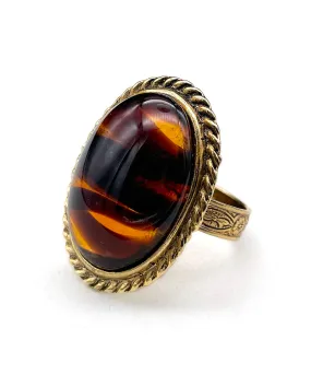 【USA輸入】ヴィンテージ ブラウン カボション リング/Vintage Brown Cabochon Ring