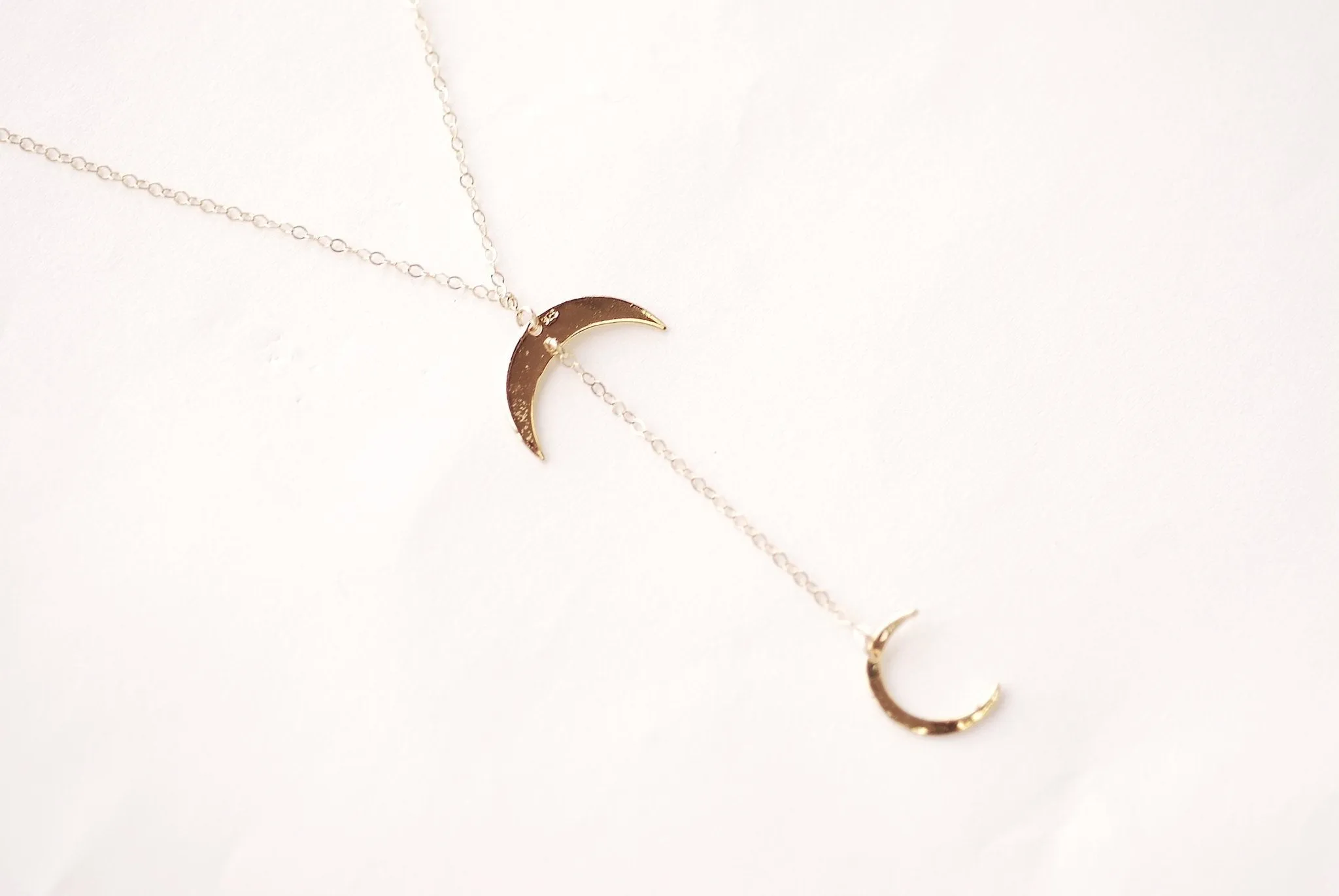 Vermeil Gold Wholesale Crescent Moon Link Connector - 18k Gold plated over 925 Sterling silver Moon Half Moon Waning Moon Celestial Two Holes