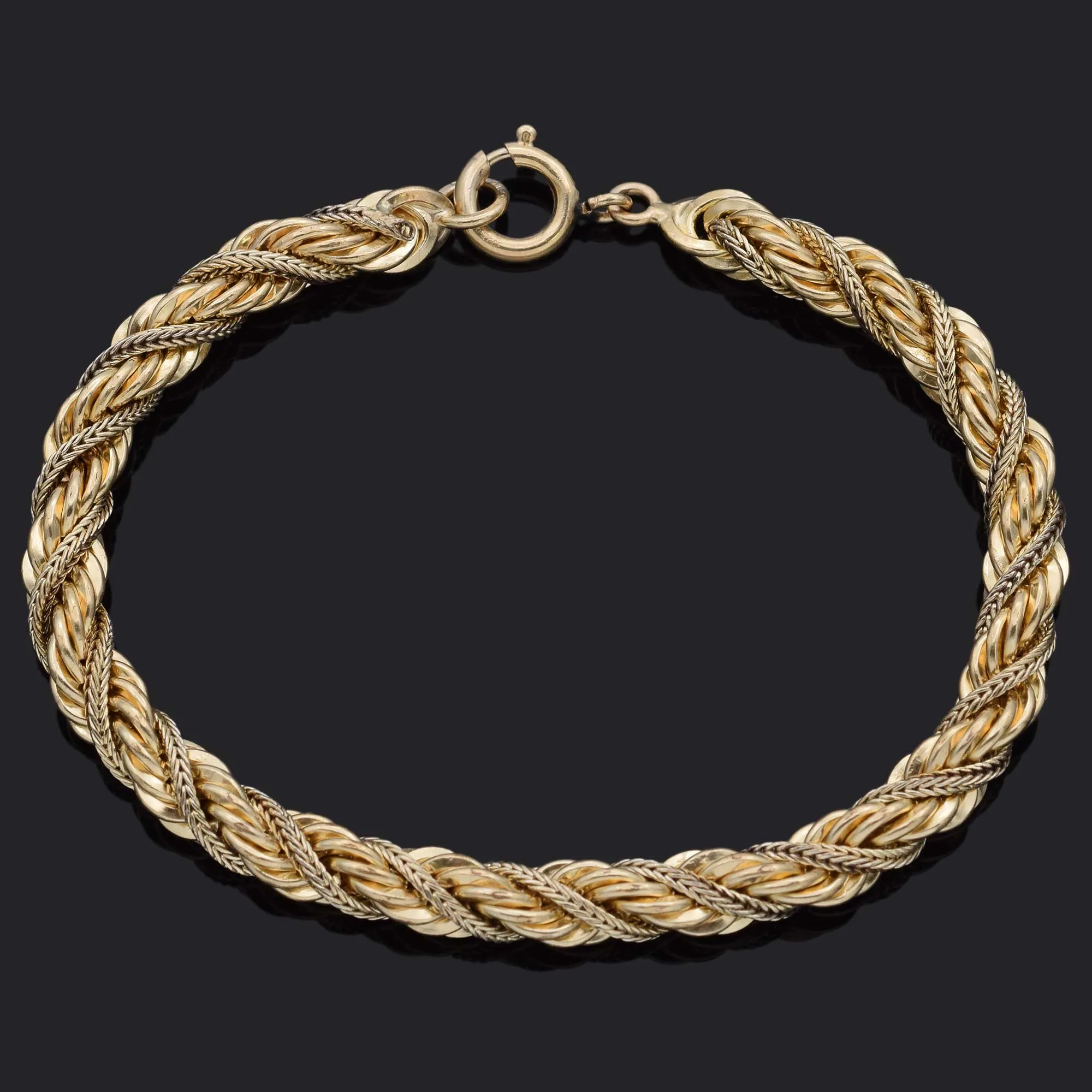 Vintage 1/20 12K GF Rope Chain Bracelet 6.75 Inches