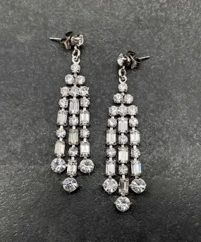 【フランス輸入】ヴィンテージ クリア ビジュー ピアス/Vintage Clear Bijou Post Earrings